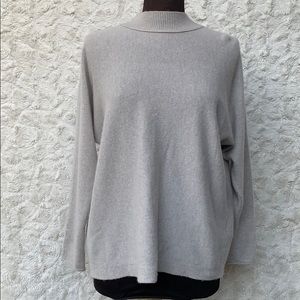 Club Monaco Gray Cashmere Split-Back Sweater SzSM